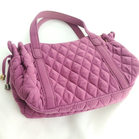 Vera Bradley Womens Violet Quilted Double Strap Magnetic Handbag Size Small - Picture 3 of 12